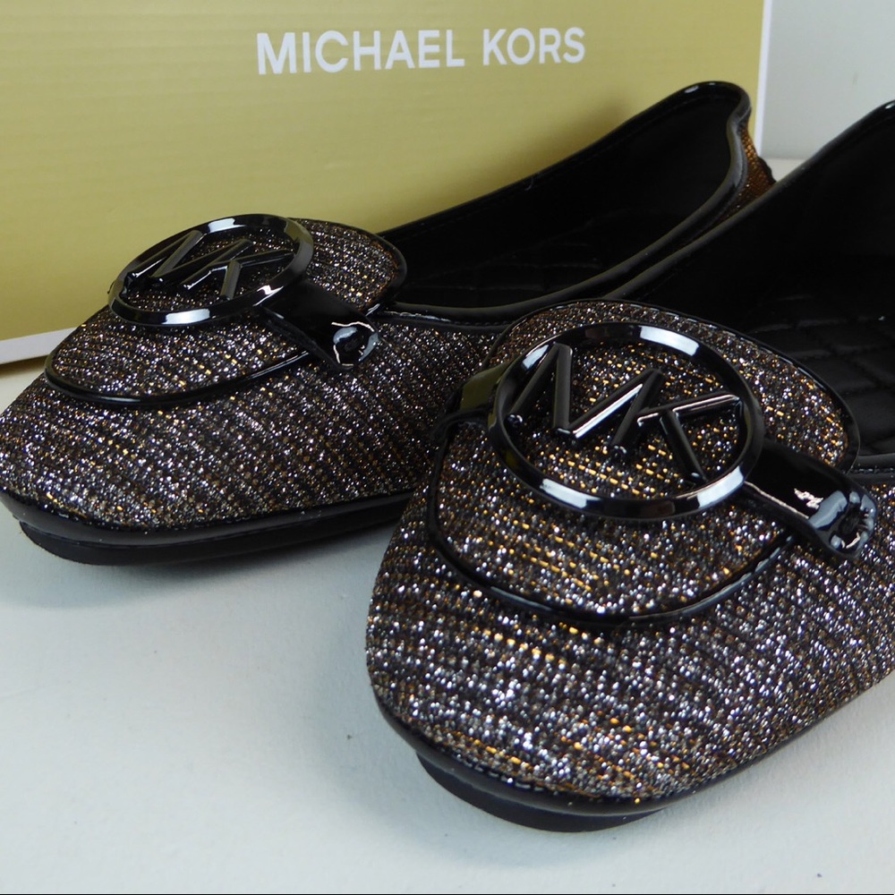 Michael Kors Lillie Moc Glitter Chain Mesh Shoes